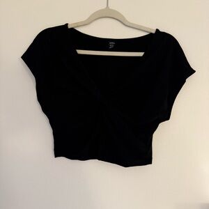 Black Twist Front Crop Top